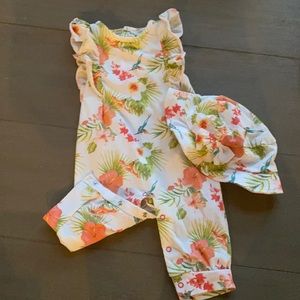 Floral Romper with hat